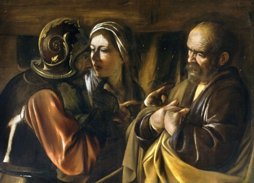 Caravaggio [Public domain], <a href="https://commons.wikimedia.org/wiki/File:The_Denial_of_Saint_Peter-Caravaggio_(1610).jpg" target="_blank">via Wikimedia Commons</a>