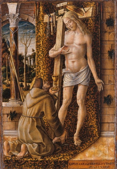 Carlo Crivelli [Public domain], <a href="https://commons.wikimedia.org/wiki/File:Carlo_Crivelli_-_Saint_Francis_Collecting_the_Blood_of_Christ_-_Google_Art_Project.jpg" target="_blank">via Wikimedia Commons</a>