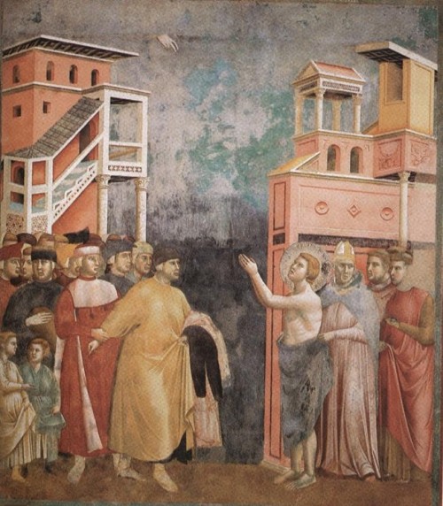 Giotto di Bondone [Public domain], <a href="https://commons.wikimedia.org/wiki/File:Giotto_-_Legend_of_St_Francis_-_-05-_-_Renunciation_of_Wordly_Goods.jpg" target="_blank">via Wikimedia Commons</a>