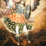 18th_century_oil_on_canvas_titled_Saint_Michael_the_Archangel_from_Cuzco_Peru