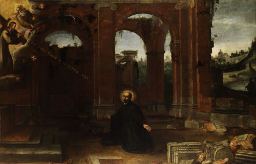 Unidentified painter [Public domain], <a href="https://commons.wikimedia.org/wiki/File:Vision_des_Ignatius_von_Loyola.jpg"  target="_blank">via Wikimedia Commons</a>