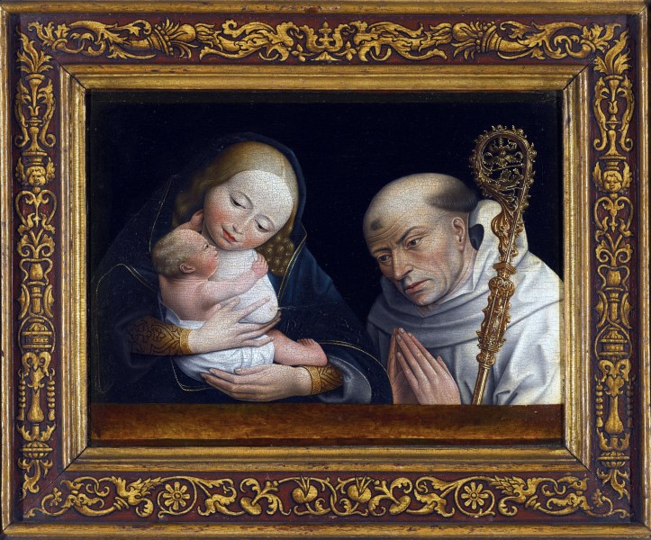 After Master of the Legend of the Magdalen [Public domain], <a href="https://commons.wikimedia.org/wiki/File:Follower_of_Master_of_Magdalene_Legend_-_Virgin_and_Child_with_Saint_Bernard_of_Clairvaux.jpg"  target="_blank">via Wikimedia Commons</a>
