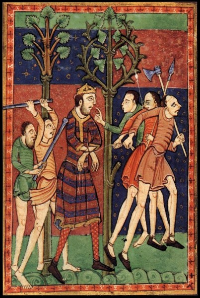 The Morgan Library &amp; Museum [Public domain], <a href="https://commons.wikimedia.org/wiki/File:12th-century_painters_-_Life_of_St_Edmund_-_WGA15723.jpg"  target="_blank">via Wikimedia Commons</a>