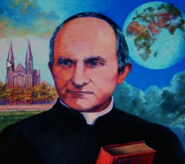 Saint Arnold Janssen (5 November 1837 – 15 January 1909), was a German-Dutch priest and missionary who founded the Society of the Divine Word, a Catholic missionary religious congregation, also known as the Divine Word Missionaries, as well as two congregations for women. He was canonized on 5 October 2003, by Pope John Paul II.

<a href="https://commons.wikimedia.org/wiki/File:Arnoldjanssen.jpg" title="via Wikimedia Commons" target="_blank">Pinay06  mod. by Klondek</a> [<a href="http://creativecommons.org/licenses/by-sa/3.0/" target="_blank">CC BY-SA</a>]