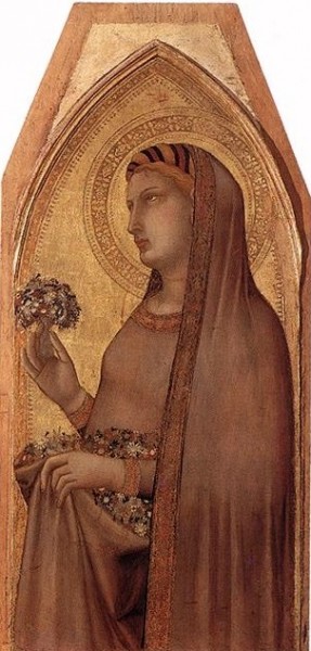 Saint Dorothy is a 4th-century virgin martyr who was executed at Caesarea Mazaca. Evidence for her actual historical existence or acta is very sparse. She is called a martyr of the Diocletianic Persecution.


<a href="https://commons.wikimedia.org/wiki/File:Ambrogio_Lorenzetti_Dorotea_from_Madonna_and_Child_with_Magdalene_Dorothea.jpg" title="via Wikimedia Commons" target="_blank">Ambrogio Lorenzetti</a> [Public domain]