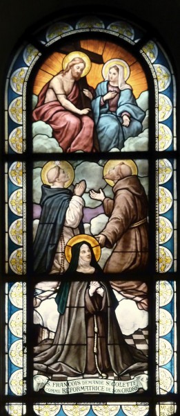 Saint Colette of Corbie was a French abbess and the foundress of the Colettine Poor Clares, a reform branch of the Order of Saint Clare, better known as the Poor Clares.





<a href="https://commons.wikimedia.org/wiki/File:Saint-Ouen_Notre-Dame-du-Rosaire961.JPG" title="via Wikimedia Commons" target="_blank">GFreihalter</a> [<a href="https://creativecommons.org/licenses/by-sa/3.0" target="_blank">CC BY-SA</a>]