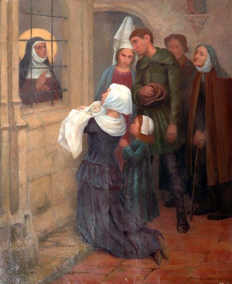 Saint Colette of Corbie was a French abbess and the foundress of the Colettine Poor Clares, a reform branch of the Order of Saint Clare, better known as the Poor Clares. 


<a href="https://commons.wikimedia.org/wiki/File:Sainte_Colette_ressuscite_un_enfant.jpg" title="via Wikimedia Commons" target="_blank">Crédit photo Aude d&#039;Argentré ©</a> [CC0]