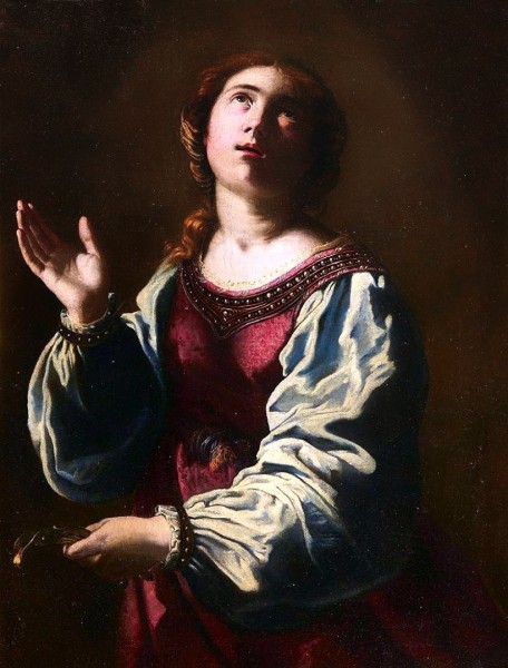 Saint Apollonia was one of a group of virgin martyrs who suffered in Alexandria during a local uprising against the Christians prior to the persecution of Emperor Decius. According to church tradition, her torture included having all of her teeth violently pulled out or shattered. For this reason, she is popularly regarded as the patroness of dentistry and those suffering from toothache or other dental problems.



<a href="https://commons.wikimedia.org/wiki/File:Saint_Apollonia_by_Artemisia_Gentileschi_ca._1642-1644.jpg" title="via Wikimedia Commons" target="_blank">Artemisia Gentileschi</a> / Public domain
