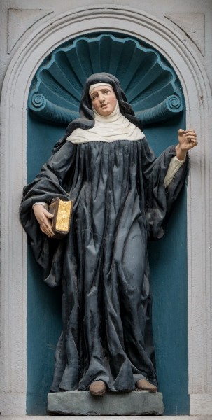Saint Scholastica was born in Italy. According to a ninth century tradition, she was the twin sister of Saint Benedict of Nursia. Her feast day is 10 February, Saint Scholastica's Day



<a href="https://commons.wikimedia.org/wiki/File:Scholastica_ouni_Staf-101.jpg" title="via Wikimedia Commons" target="_blank">Jwh at Wikipedia Luxembourg</a> / <a href="https://creativecommons.org/licenses/by-sa/3.0/lu/deed.en" target="_blank">CC BY-SA 3.0 LU</a>
<br />
<h1 style="color:red"><b>WARNING!</b></h1>
<p style="color:red">This file is copyrighted and has been released under a license which is incompatible with Facebook's licensing terms. 
<br />
<b>It is not permitted to upload this file at Facebook.</b></p>