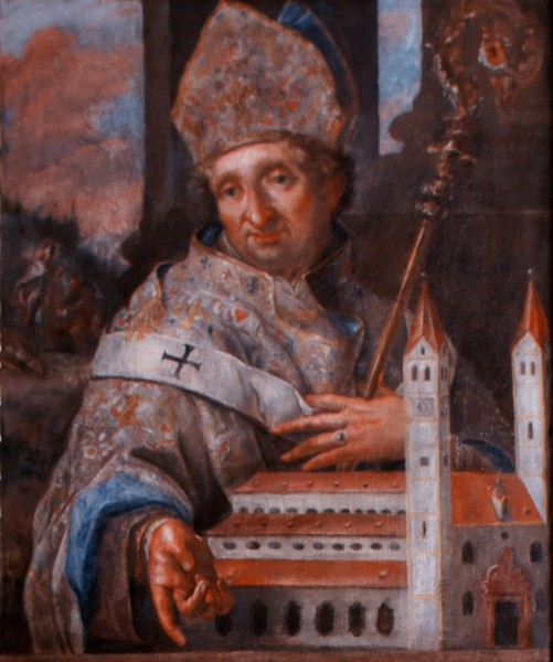 Portrait painting of St. Korbinian, Bishop of Freising, in the prince's aisle between the Prince-Bishop's residence and Freising Cathedral.

<a href="https://commons.wikimedia.org/wiki/File:F%C3%BCrstengang_Bisch%C3%B6fe_01_-_Hl._Korbinian.jpg" title="via Wikimedia Commons" target="_blank">Franz Joseph Lederer (1676-1733) and others</a> / Public domain