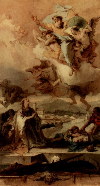 Saint Thecla Liberating the City of Este from the Plague - Painting by Giovanni Battista Tiepolo  (1696–1770) 

<a href="https://commons.wikimedia.org/wiki/File:Giovanni_Battista_Tiepolo_070.jpg" title="via Wikimedia Commons" target="_blank">Giovanni Battista Tiepolo</a> / Public domain