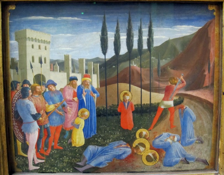 The Beheading of Saints Cosmas and Damian - Fra Angelico

<a href="https://commons.wikimedia.org/wiki/File:Fra_angelico,_martirio_dei_santi_cosma_e_damniano,_da_pala_di_san_marco,_1438-1443,_02.JPG" title="via Wikimedia Commons" target="_blank">Fra Angelico</a> / <a href="https://creativecommons.org/licenses/by/3.0" target="_blank">CC BY</a>