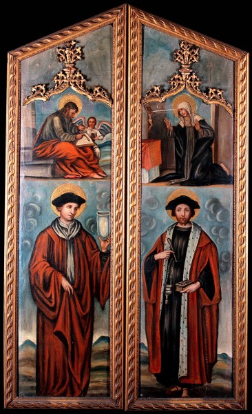 Saint Cosmas and Saint Damian

<a href="https://commons.wikimedia.org/wiki/File:Saint_Cosmas_and_Saint_Damian._Oil_paintings._Wellcome_V0017386.jpg" title="via Wikimedia Commons" target="_blank">See page for author</a> / <a href="https://creativecommons.org/licenses/by/4.0" target="_blank">CC BY</a>