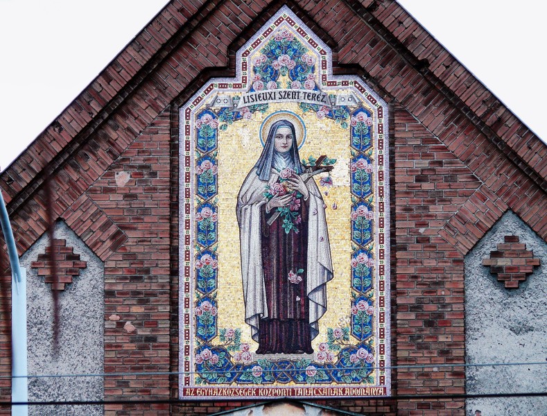 Mosaic picture of St. Teresa of Lisieux - Hungary, Budapest

<a href="https://commons.wikimedia.org/wiki/File:Lisieux-i_Szent_Ter%C3%A9z-mozaikk%C3%A9p_-_Budapest,_VIII._ker%C3%BClet,_Kerepesi_%C3%BAt_3_-_panoramio_-_franek2_(10).jpg" title="via Wikimedia Commons" target="_blank">franek2</a> / <a href="https://creativecommons.org/licenses/by-sa/3.0" target="_blank">CC BY-SA</a>